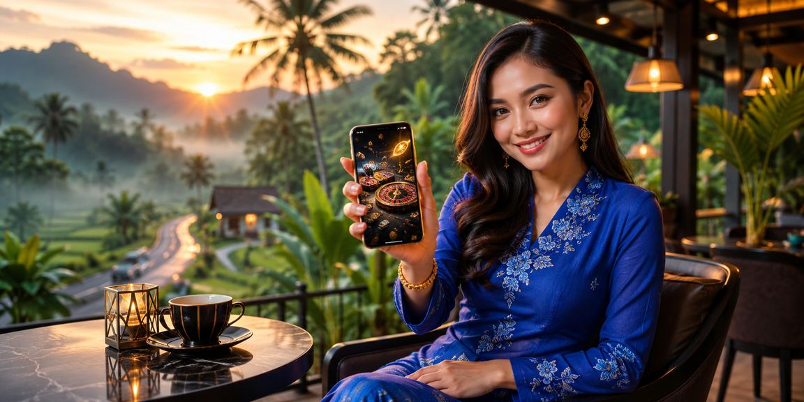 Pengguna mengakses kriket melalui peranti mudah alih dengan baju kebangsaan Malaysia